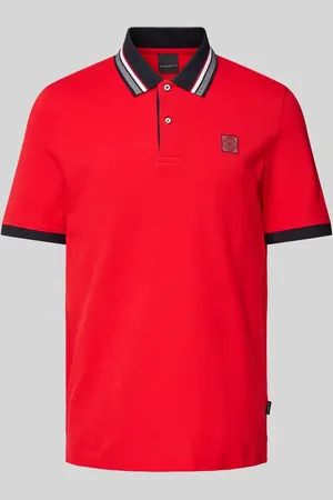 Bugatti Regular Fit Poloshirt mit Label-Badge in , Größe L