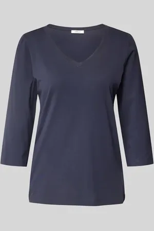 QS by s.Oliver Regular Fit 3/4-Shirt aus Baumwoll-Mix-Jersey mit V-Ausschnitt in , Größe 34