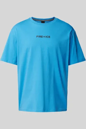 Fire + Ice Poloshirt mit Label-Print Modell 