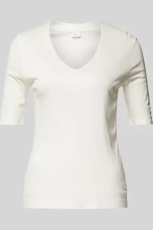 QS by s.Oliver T-Shirt aus Viskose mit V-Ausschnitt in , Größe 34