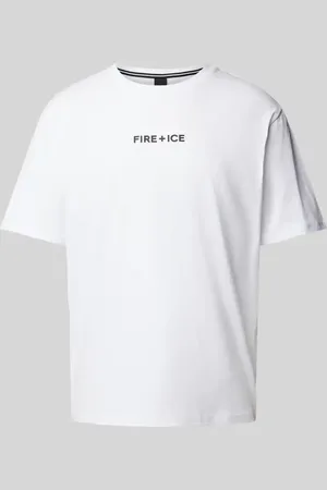 Fire + Ice Poloshirt mit Label-Print Modell 