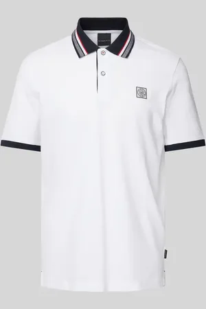 Bugatti Regular Fit Poloshirt mit Label-Badge in , Größe L