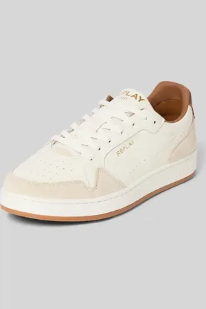 Replay Ledersneaker mit Label-Details Modell 