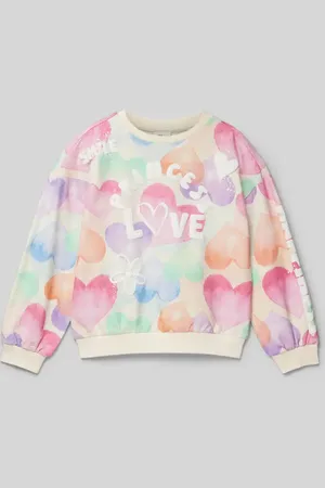 QS by s.Oliver Oversize Sweatshirt mit Allover-Print in , Größe 104