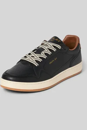 Replay Ledersneaker mit Label-Details Modell 