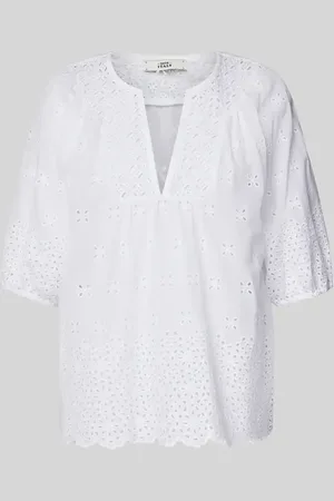 0039 Italy Regular Fit Bluse mit Lochstickerei Modell 