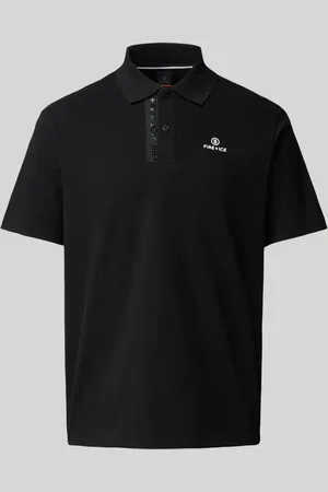 Fire + Ice Poloshirt mit Label-Print Modell 