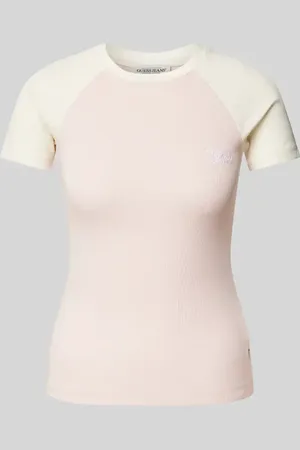 Guess T-Shirt mit geripptem Rundhalsausschnitt in , Größe L