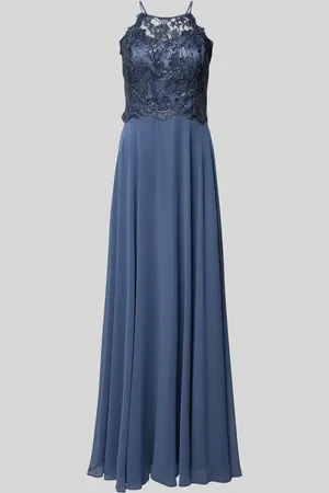V.M. Abendkleid mit Spitzen- und Paillettenbesatz in , Größe 32