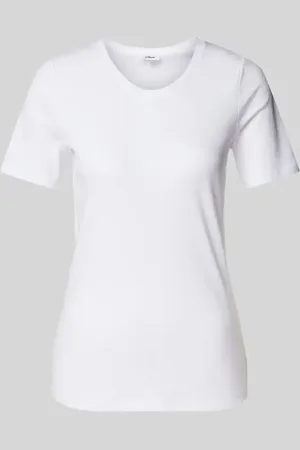 QS by s.Oliver Slim Fit T-Shirt aus reiner Baumwolle in Interlockjersey-Qualität in , Größe 40