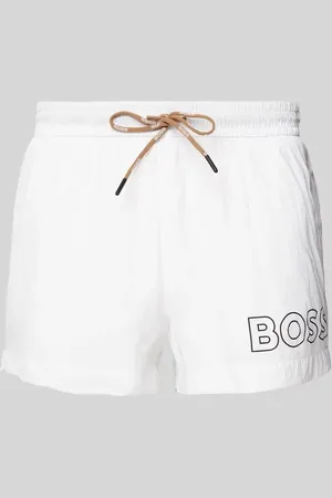 HUGO BOSS Relaxed Fit Badeshorts mit Label-Print Modell 