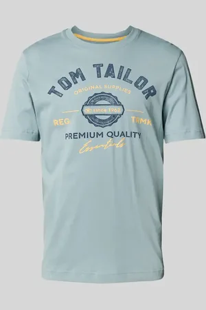 TOM TAILOR Regular Fit T-Shirt aus reiner Baumwolle mit Label-Print in , Größe L