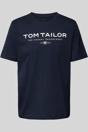 TOM TAILOR Regular Fit T-Shirt aus reiner Baumwolle mit Label Print in , Größe L