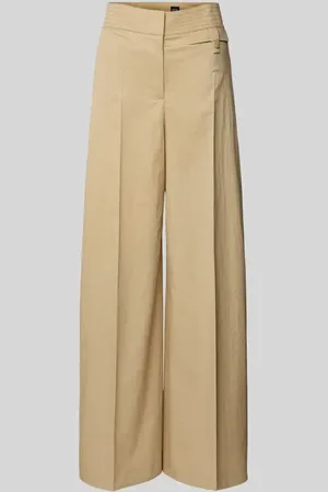 HUGO BOSS Wide Leg Stoffhose mit Bügelfalten Modell 
