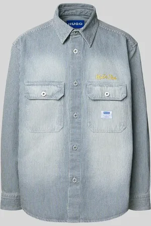 Hugo Blue Relaxed Fit Freizeithemd mit Label-Details Modell 
