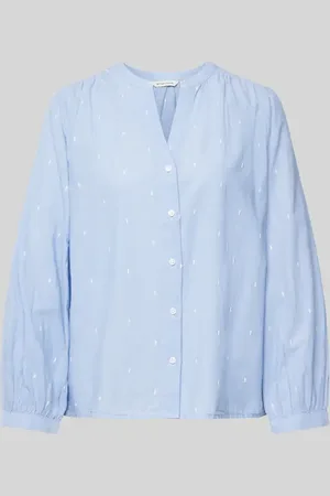 TOM TAILOR Regular Fit Langarmbluse aus reiner Baumwolle mit Stickereien in , Größe 36