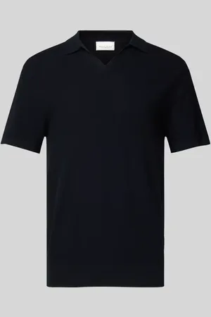 Profuomo Poloshirt mit V-Ausschnitt und Seiden-Anteil in , Größe L