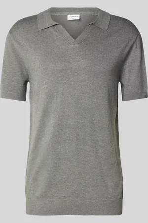 Lindbergh Slim Fit Poloshirt mit V-Ausschnitt Modell 