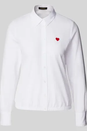 More & More Regular Fit Bluse mit Motiv-Stitching in , Größe 34