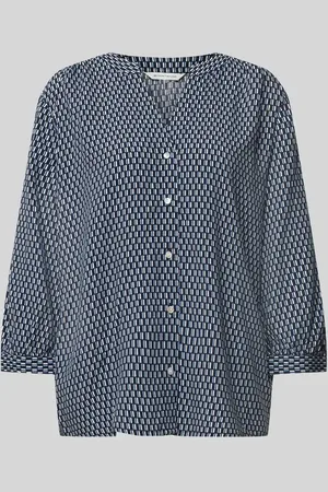 TOM TAILOR Loose Fit Kurzarmbluse aus reiner Viskose mit Allover-Muster in , Größe 36