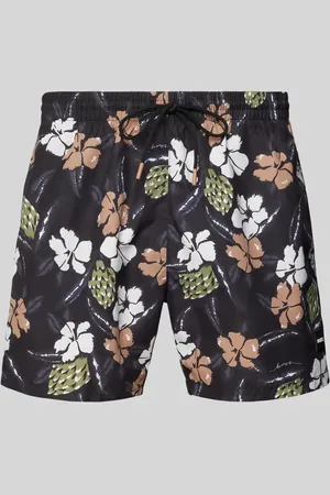 HUGO BOSS Relaxed Fit Badeshorts mit Label-Badge Modell 