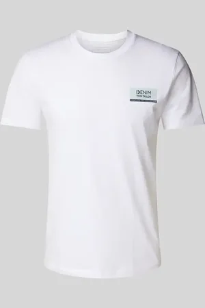 TOM TAILOR Regular Fit T-Shirt mit großem Label-Schriftzug in , Größe L