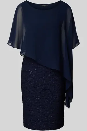Swing Knielanges Cocktailkleid mit Überwurf in , Größe 36