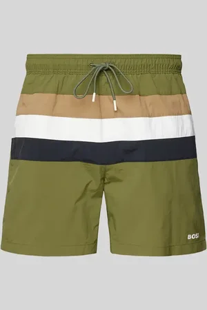 HUGO BOSS Relaxed Fit Badeshorts mit Label-Print Modell 