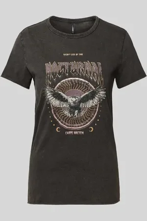 ONLY Regular Fit T-Shirt aus reiner Baumwolle mit Motiv-Print Modell 