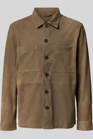 Marc O’ Polo Regular Fit Wildlederjacke aus Ziegenvelours im Hemdjacken-Stil in , Größe 52
