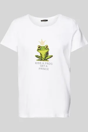 More & More T-Shirt mit Motiv- und Statement-Print in , Größe 34
