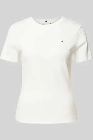 Tommy Hilfiger Slim Fit T-Shirt mit Label-Detail in , Größe L