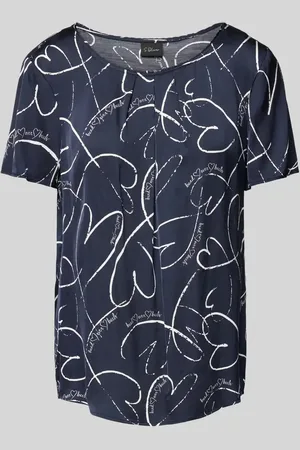 QS by s.Oliver Regular Fit Blusenshirt mit Allover-Muster in , Größe 34
