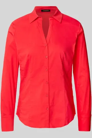 More & More Regular Fit Bluse mit V-Ausschnitt in , Größe 38