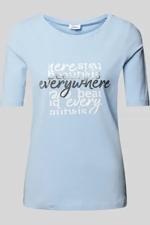 QS by s.Oliver Regular Fit T-Shirt mit Statement Print in , Größe 36