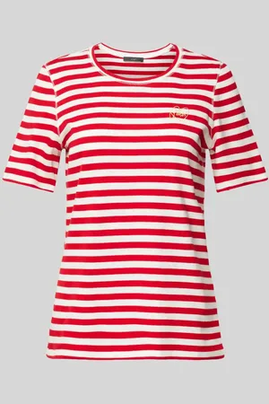 Oui T-Shirt mit Label-Stitching in , Größe 36