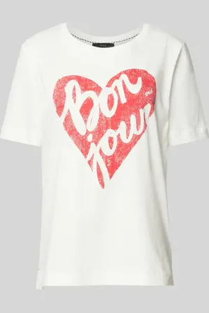 Oui T-Shirt mit Motiv- und Statement-Print in , Größe 36