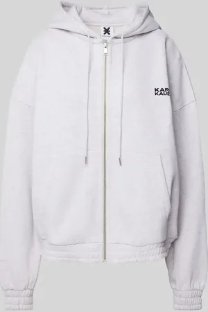 Karo Kauer Oversized Sweatjacke mit Label-Stitching in , Größe L