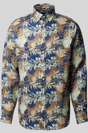 Christian Berg Regular Fit Leinenhemd mit Button-Down-Kragen in , Größe 3XL