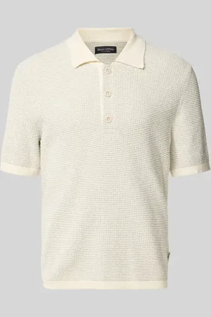 Marc O’ Polo Regular Fit Poloshirt aus Baumwoll-Mix mit Crinkle-Effekt in , Größe L