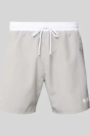 HUGO BOSS Relaxed Fit Badeshorts mit Label-Print Modell 