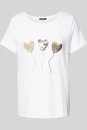 More & More T-Shirt mit Paillettenbesatz und Rundhalsausschnitt in , Größe 34