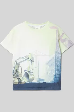 QS by s.Oliver Regular Fit T-Shirt mit Baumwoll-Anteil und Farbverlauf in , Größe 104