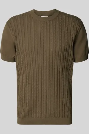 Lindbergh T-Shirt in Strick-Optik mit Zopfmuster in , Größe L