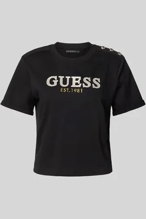 Guess Cropped T-Shirt mit Label-Print in , Größe L