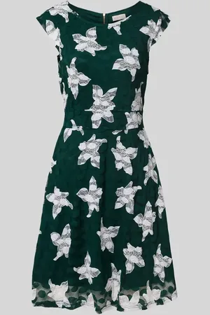 Apricot Knielanges Kleid mit Ausbrenner-Effekt in , Größe L