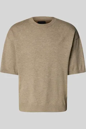 JACK & JONES T-Shirt in Strick-Optik mit gerippten Abschlüssen in , Größe L