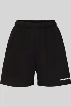 Pegador High Waist Sweatshorts mit Label-Print Modell 