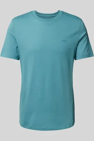 QS by s.Oliver Regular Fit T-Shirt aus reiner Baumwolle mit gummiertem Label Print in , Größe 3XL