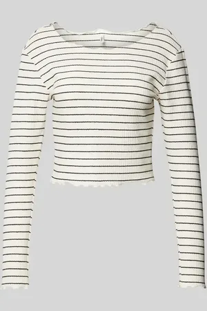 ONLY Slim Fit Crop Top aus Baumwoll-Mix mit Waffel-Struktur Modell 